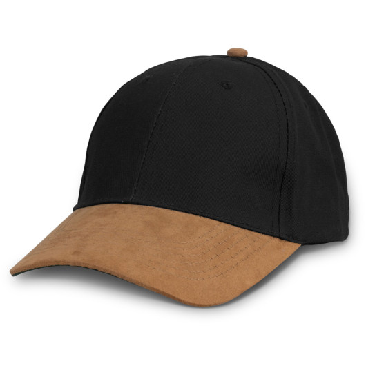 Black Longreach Suede Peak Caps